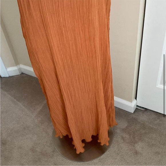 Madewell The Goldie Dress in Plissé Sunset Haze Orange Size 0 - Picture 5 of 8